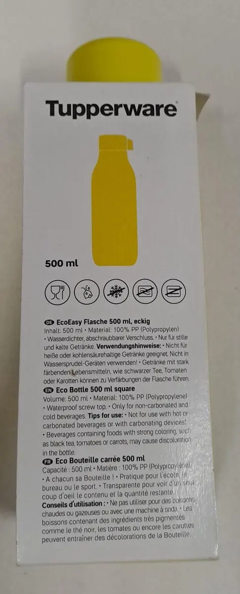 Tupperware Eco Fles Geel 500ml