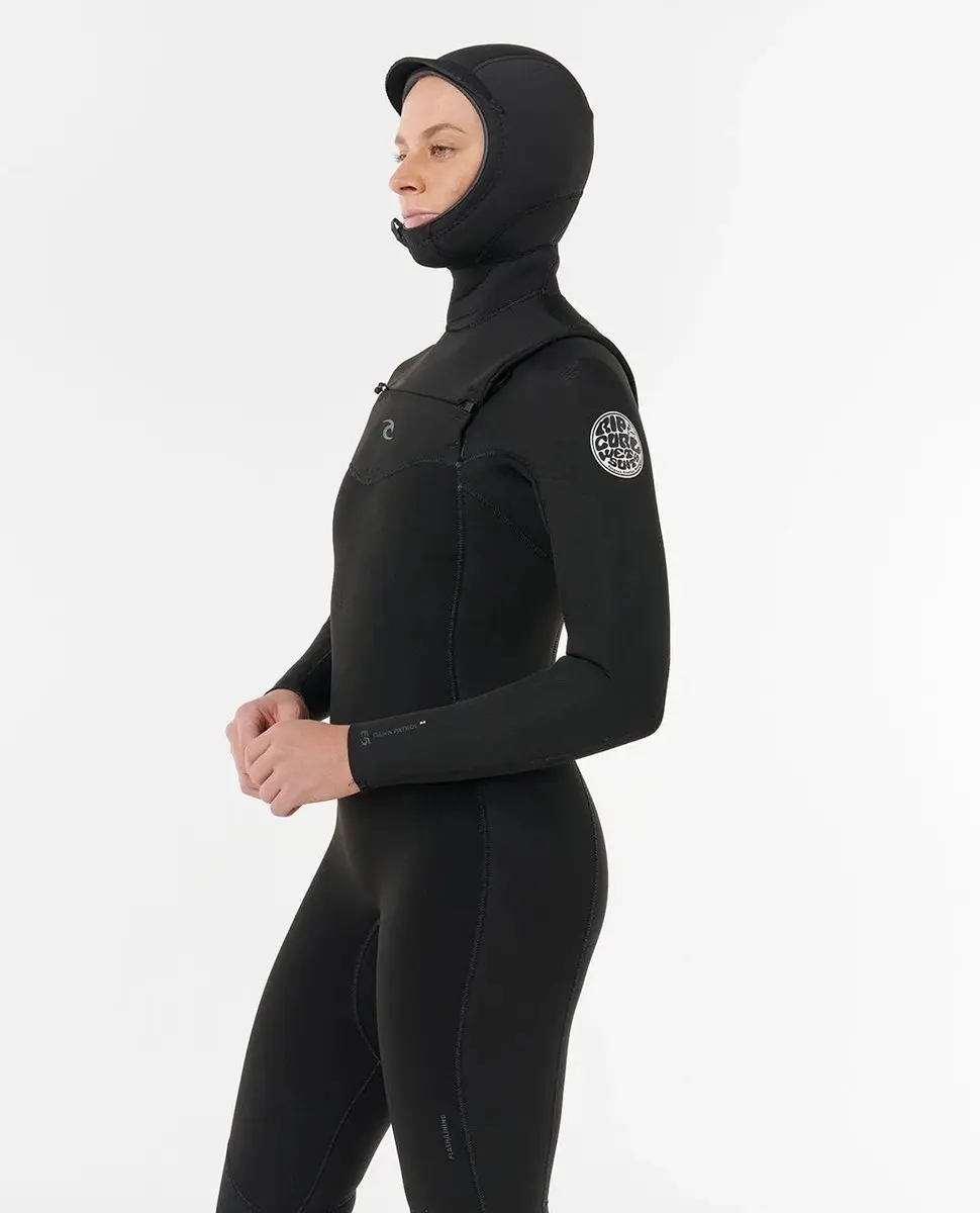 2026 Rip Curl Dames Dawn Patrol 5/4mm Met Capuchon Borst Ritssluiting