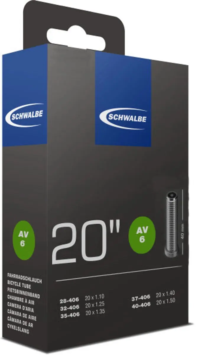 Schwalbe AV6 Binnenband 20x1.10-1.50 - Auto Ventiel