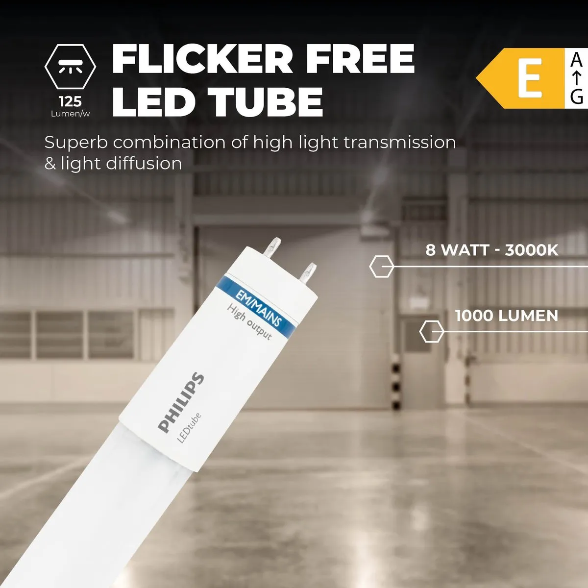 Philips MASTER LEDtube T8 60cm - 8W 3000K Warm Wit Mat - afbeelding 6 van 6