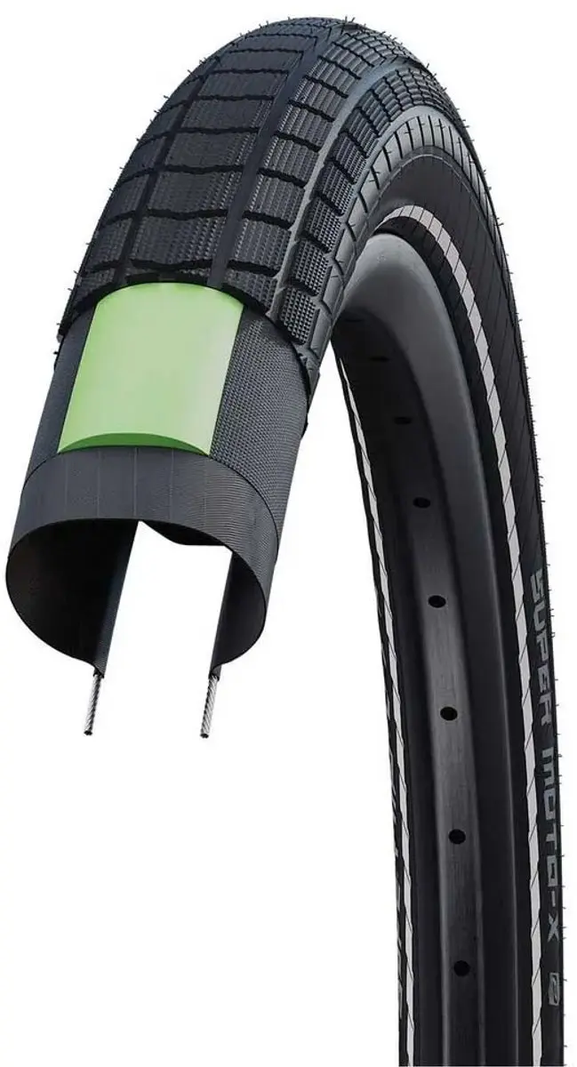 Schwalbe Motion Super Moto-X 20x2.40 - ADDIX Green GreenGuard - Black