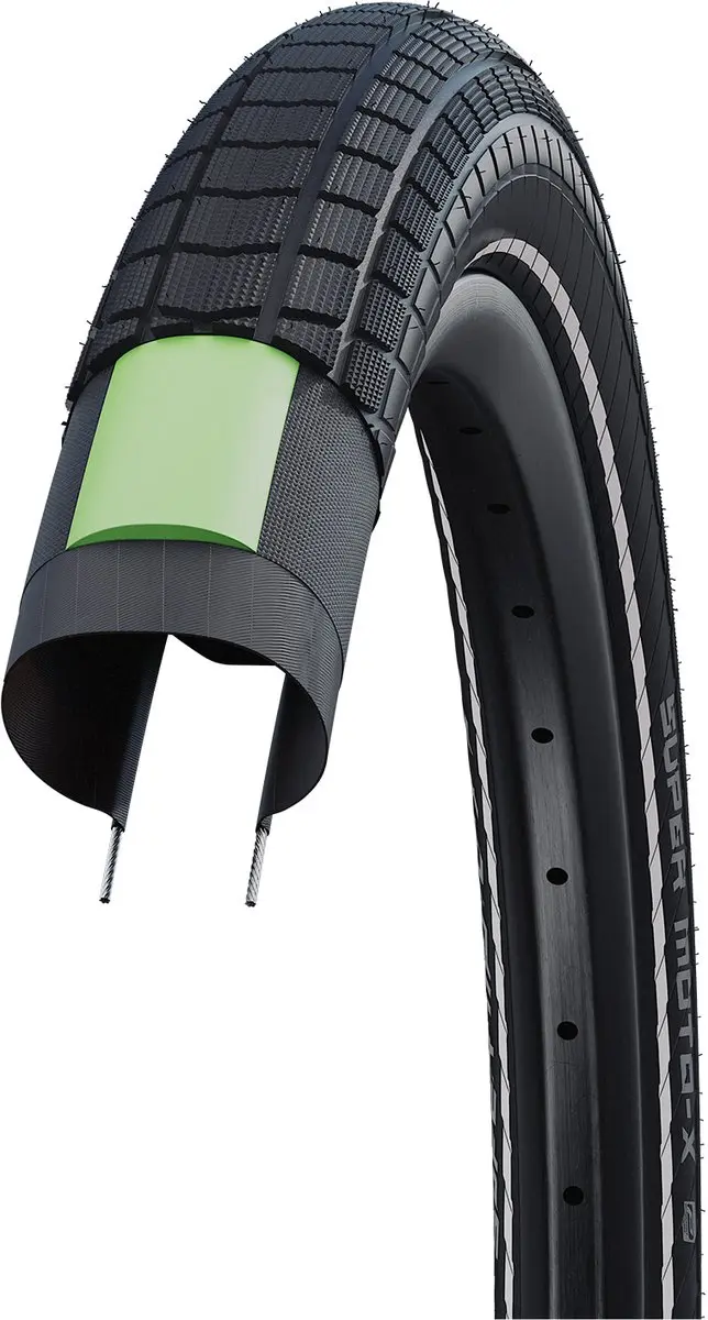 Schwalbe Motion Super Moto-X 20x2.40 - ADDIX Green GreenGuard - Black