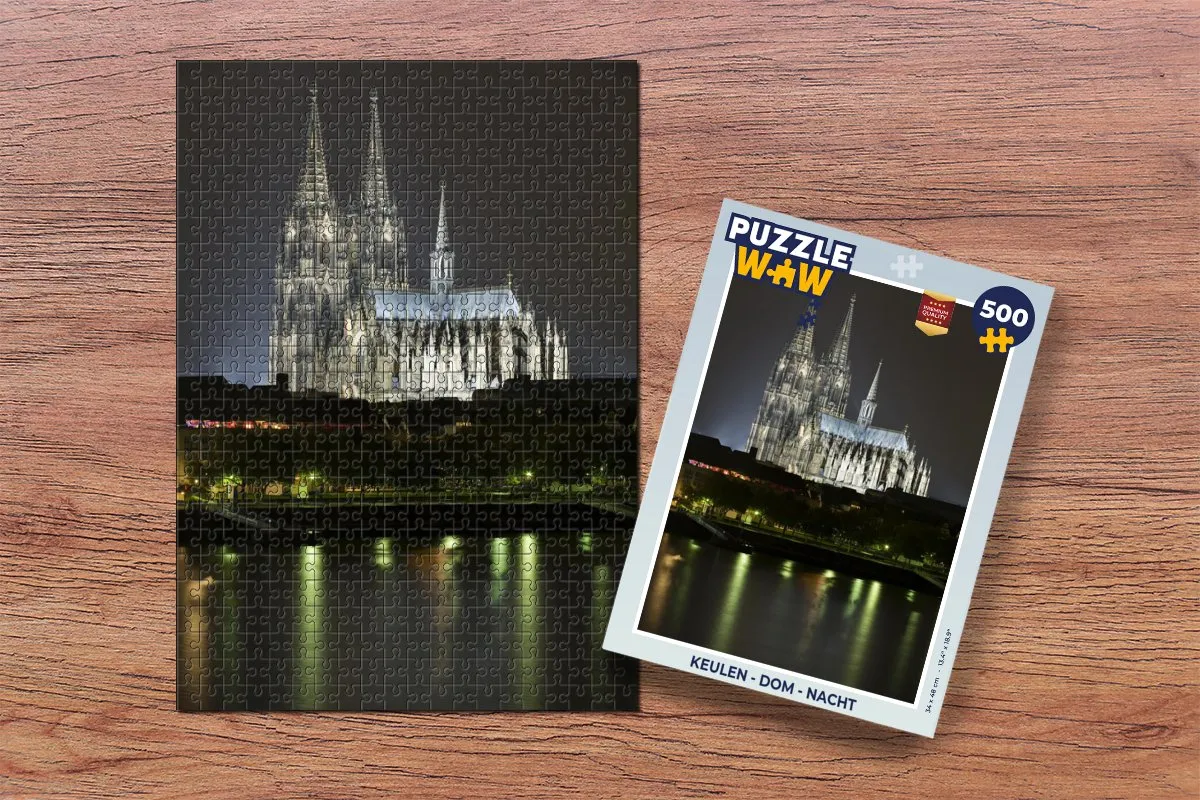 PuzzleWow Keulen Dom Nacht Legpuzzel 500 Stuks - Multicolor