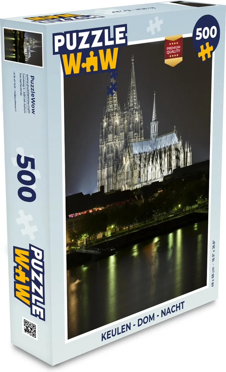 PuzzleWow Keulen Dom Nacht Legpuzzel 500 Stuks - Multicolor