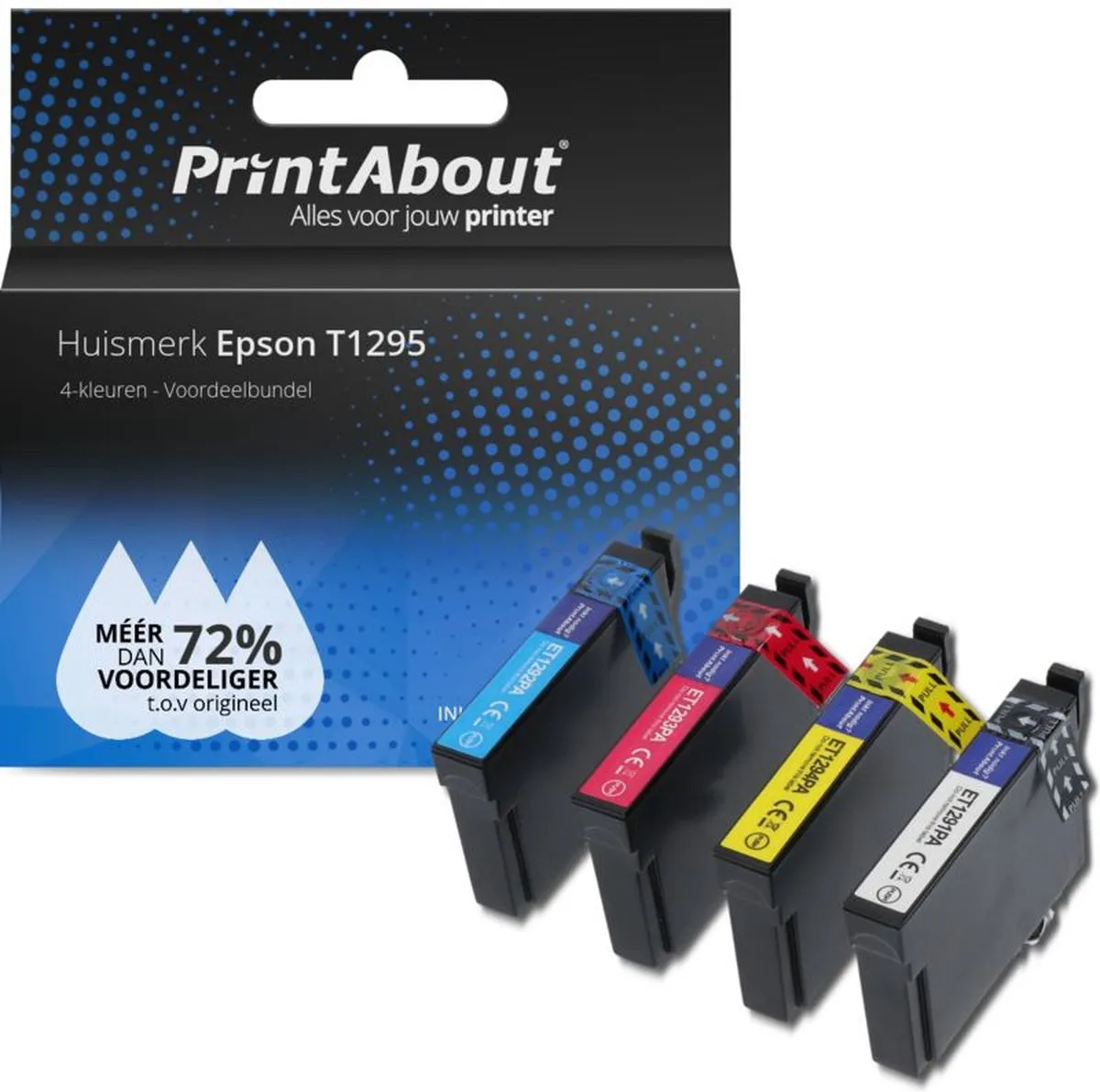 PrintAbout T1295-PA2 Inktcartridge 4-Kleuren