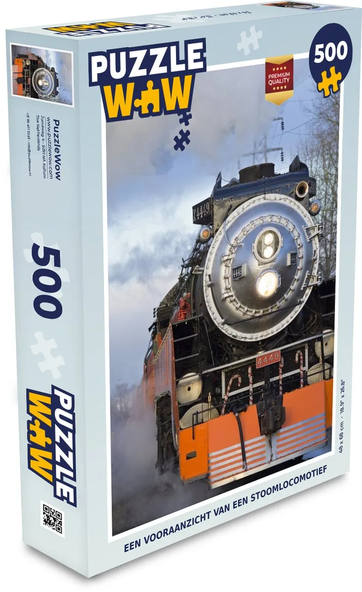 PuzzleWow Stoomlocomotief Legpuzzel 500 Stuks - Multicolor