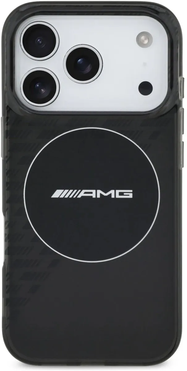 Mercedes AMG iPhone 17 Pro Hoesje - Dubbele Laag Transparant Gerookt - Zwart