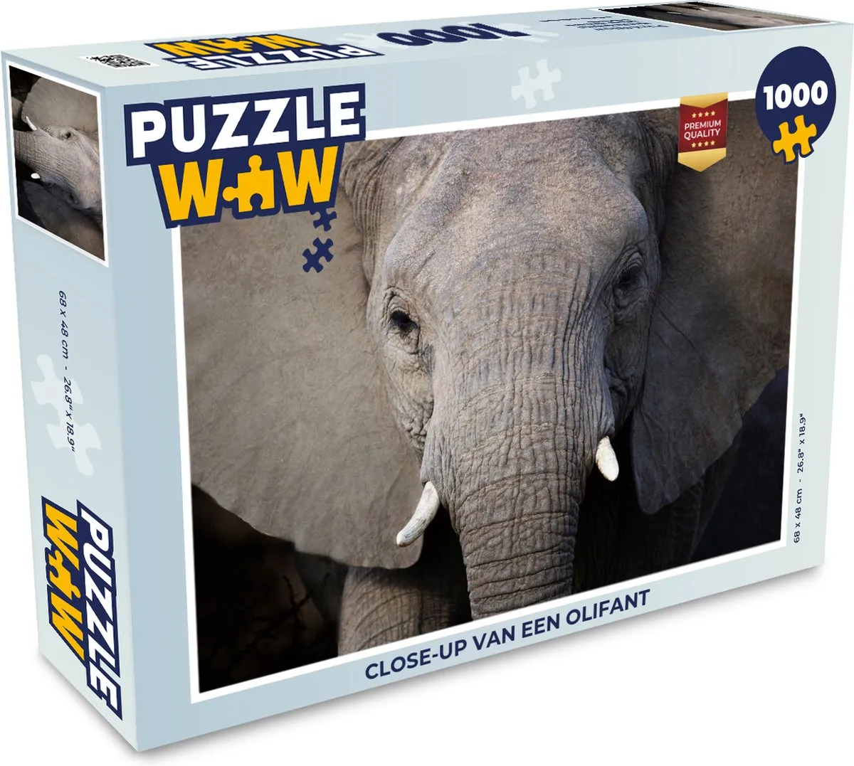 PuzzleWow Legpuzzel Olifant 1000 Stuks - Multicolor