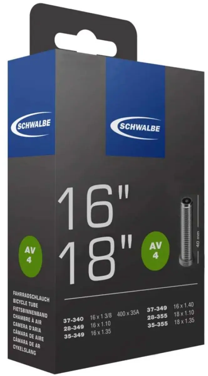 Schwalbe Tube SCV4 16/18" - 28-355/37-340 - Black