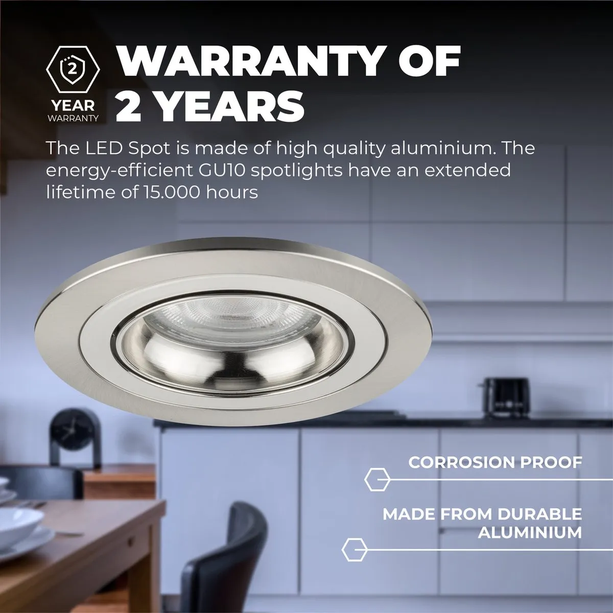 LEDVION 6X LED Inbouwspot Tokyo RVS - 6 Stuks