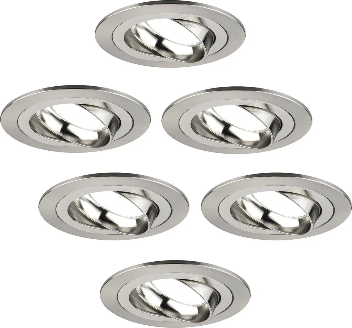 LEDVION 6X LED Inbouwspot Tokyo RVS