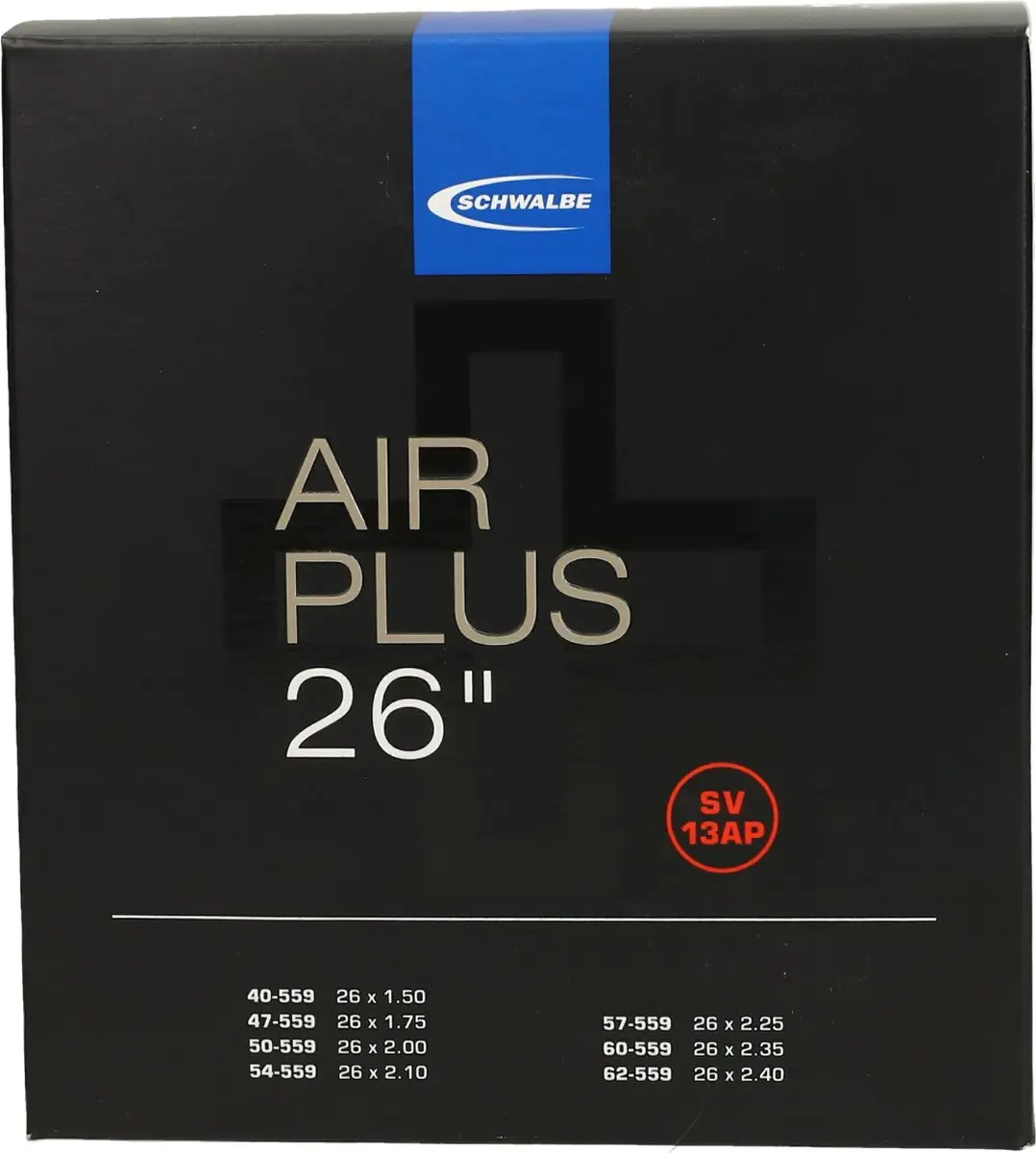 Schwalbe Air Plus binnenband 26 inch 40/62-559 met Frans ventiel 40 mm voor e-bi