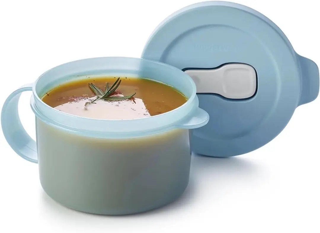 Tupperware Soepkom blauw — CrystalWave Soepkom — Magnetronbestendig