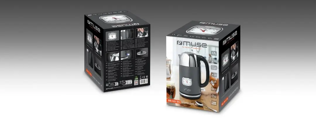 Muse MS-020DG Elektrische Waterkoker 1,7L - Antraciet - afbeelding 2 van 6