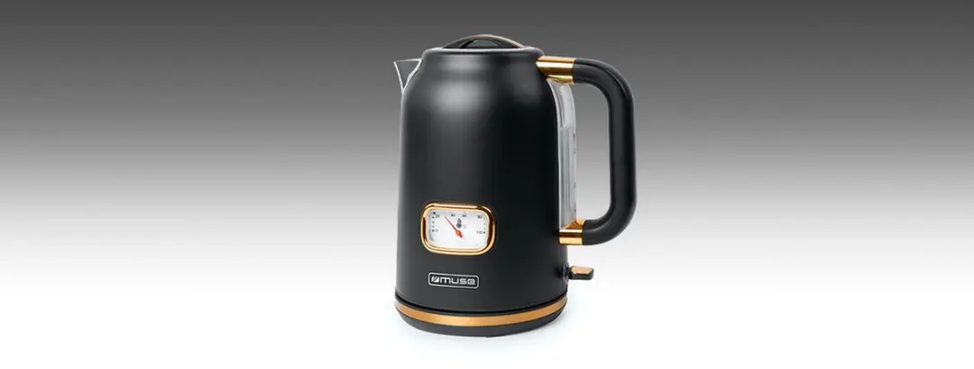 Muse MS-030BC Elektrische Waterkoker 1,7L - 2200W - Zwart/Messing - afbeelding 4 van 5