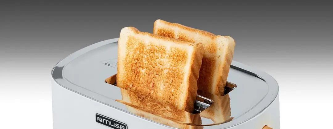 Muse MS-130W Broodrooster 1000W - 2 Sandwiches - Wit/Messing