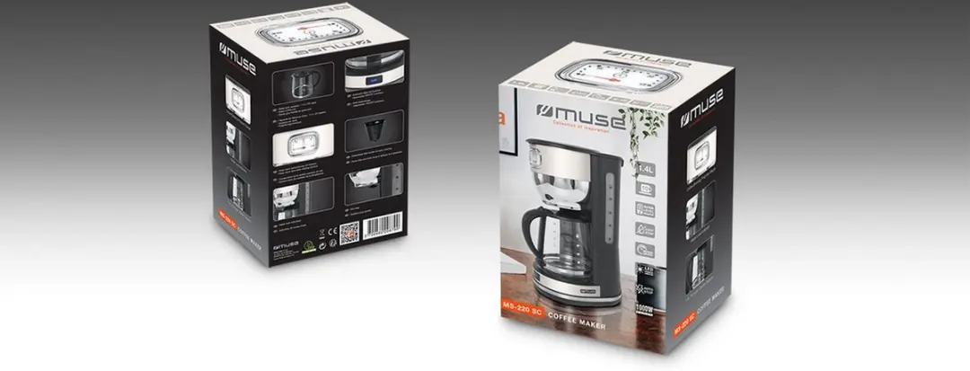 Muse MS-220SC Filterkoffiezetapparaat 1,4L - Antraciet/Creme - afbeelding 3 van 6