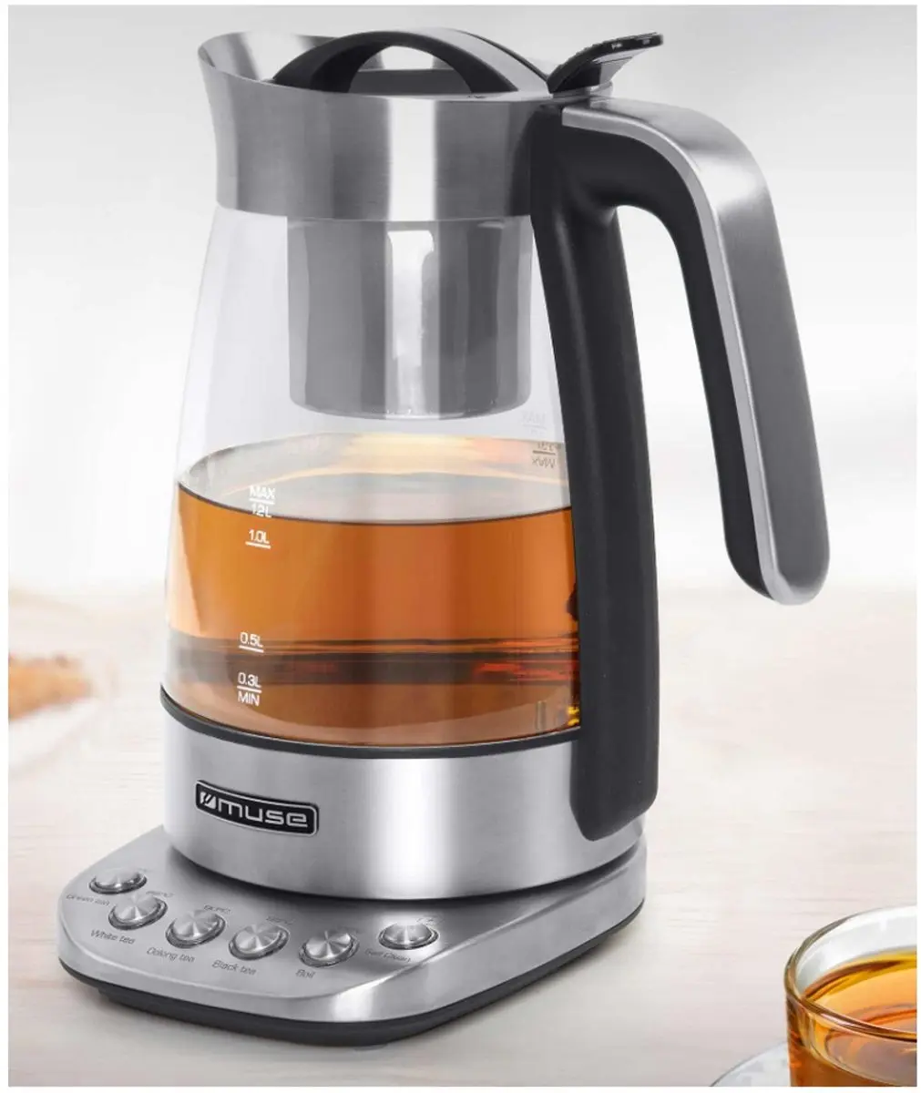 Muse MS-320T Elektrische Waterkoker 1,2L - Roestvrijstaal/Glas - afbeelding 6 van 6