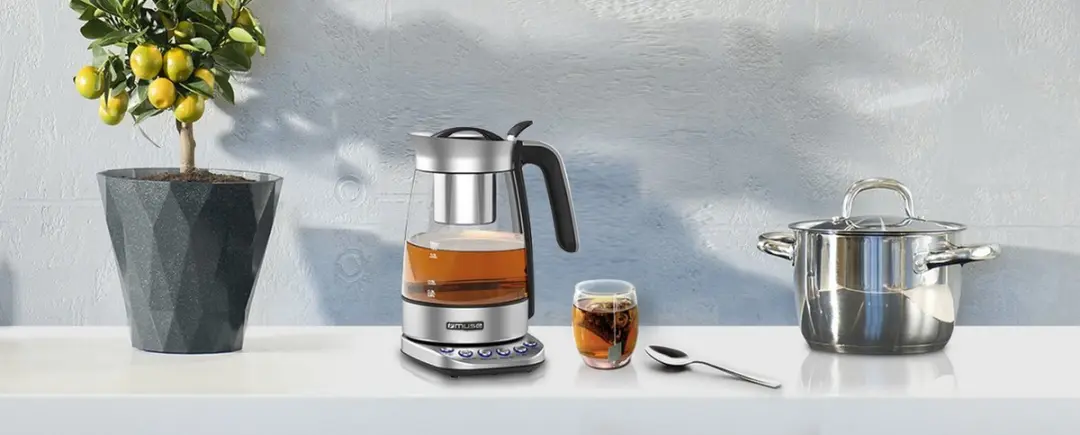 Muse MS-320T Elektrische Waterkoker 1,2L - Roestvrijstaal/Glas - afbeelding 4 van 6