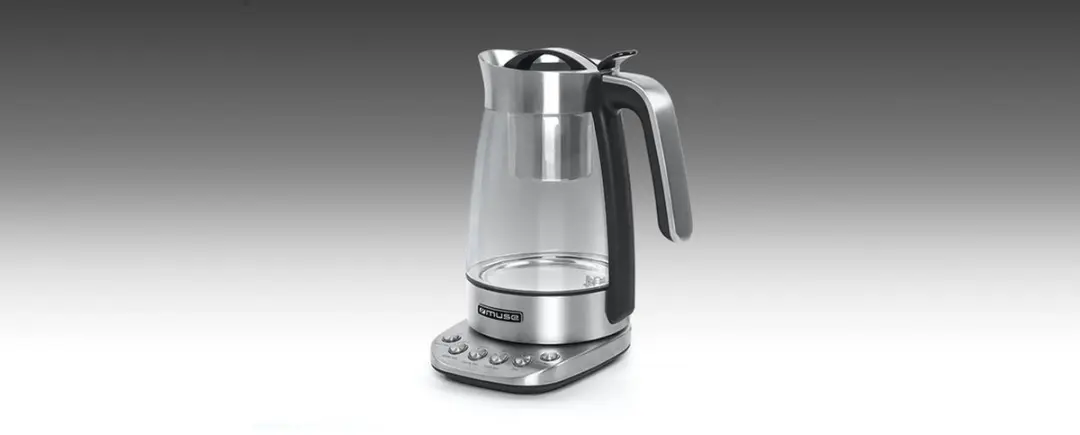 Muse MS-320T Elektrische Waterkoker 1,2L - Roestvrijstaal/Glas - afbeelding 2 van 6