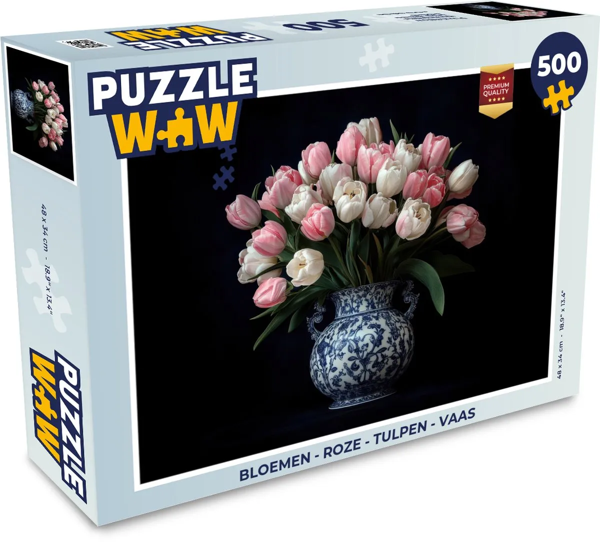 PuzzleWow Bloemen Roze Legpuzzel 500 Stuks