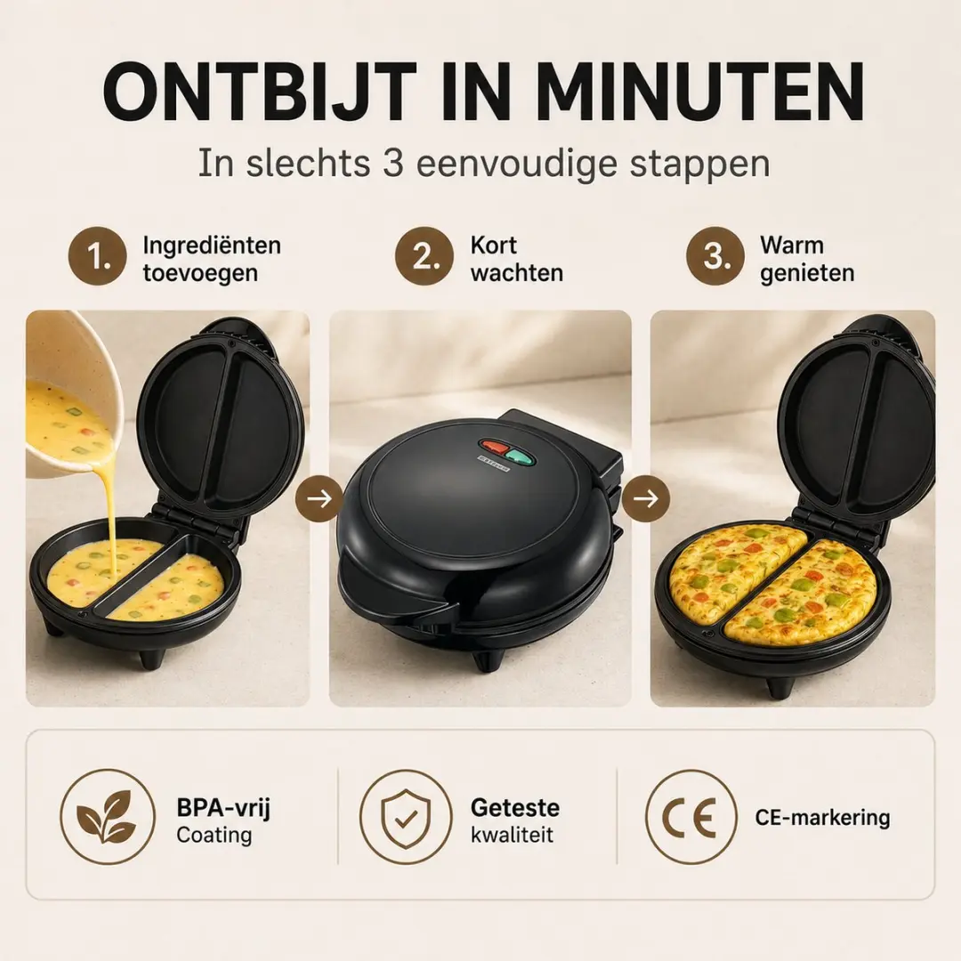 Melissa Omeletmaker 16250086 - 750W - Zwart