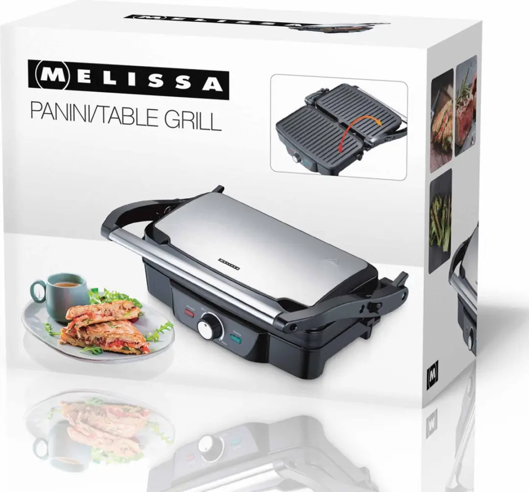 Melissa Panini Contactgrill 1600W 16240108 - Zwart RVS