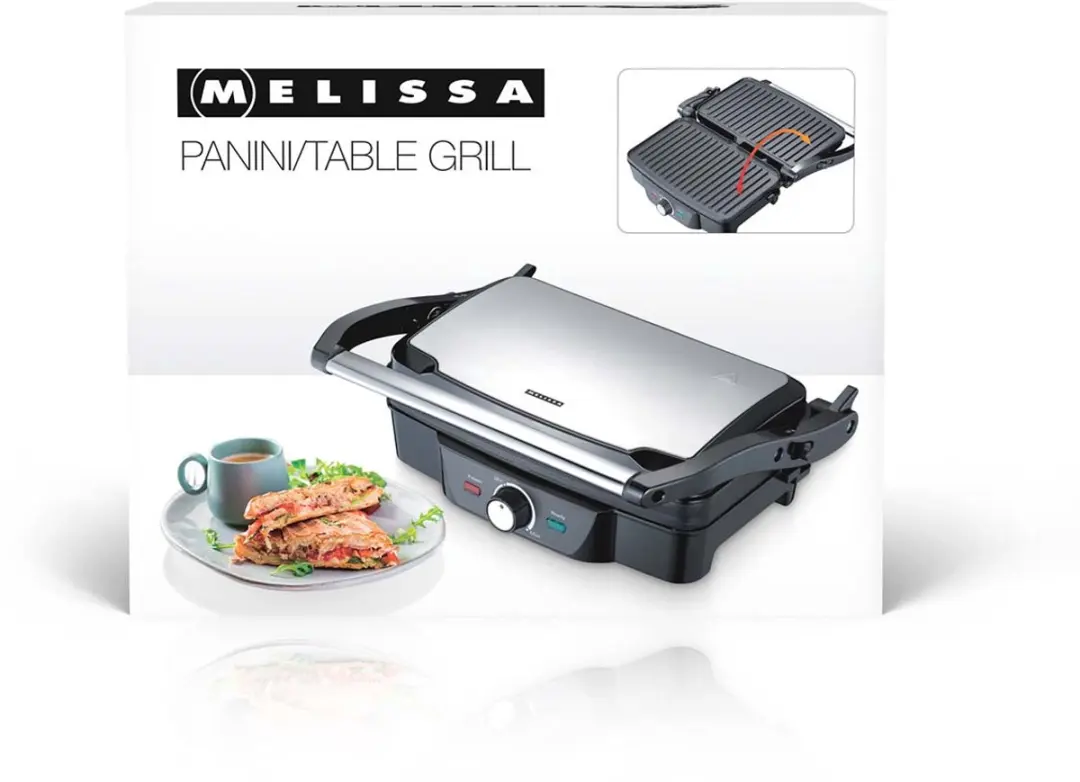 Melissa Panini Contactgrill 1600W 16240108 - Zwart RVS