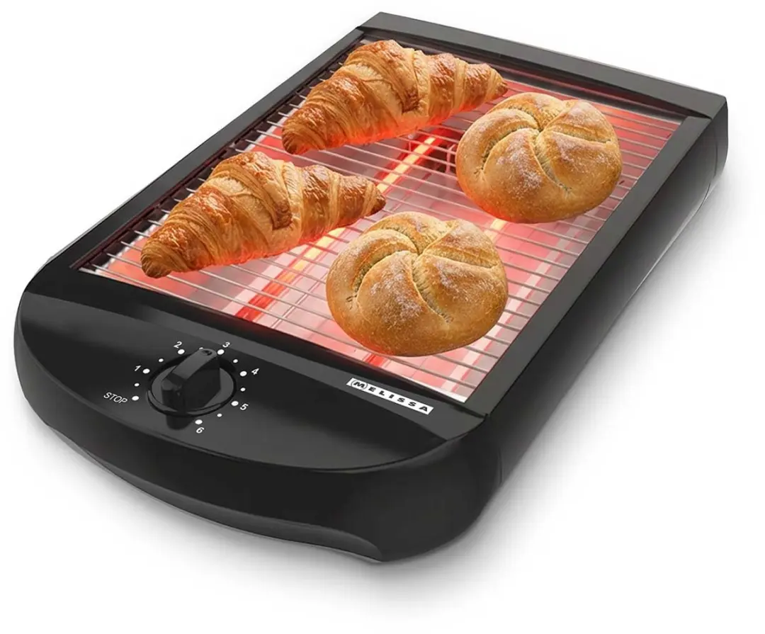 Melissa Plat Broodrooster 600W 4 Stuks - Zwart