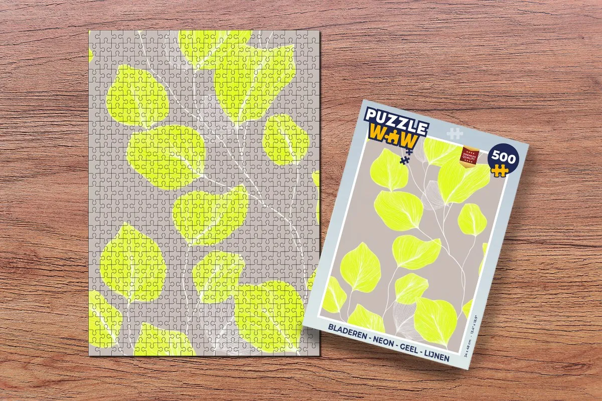 PuzzleWow Neon Bladeren Legpuzzel 500 Stuks - Geel