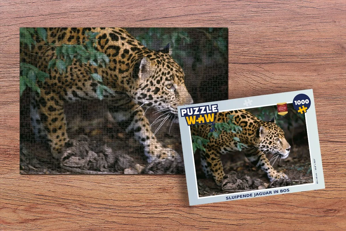 PuzzleWow Legpuzzel Sluipende Jaguar 1000 Stuks - Multicolor
