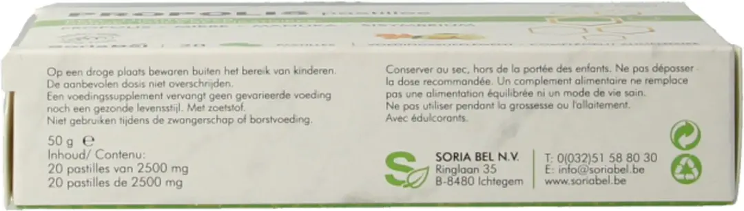 Soria Natural Propolis Pastilles 20 Stuks
