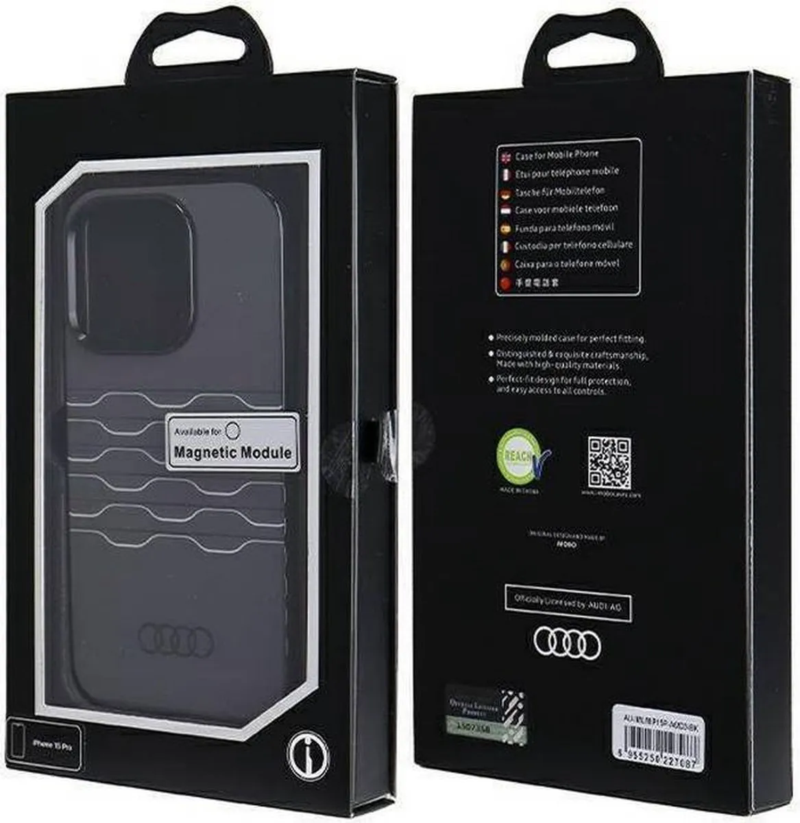 Audi IML Grille Pattern Back Case - iPhone 15 Pro - Zwart - afbeelding 4 van 6