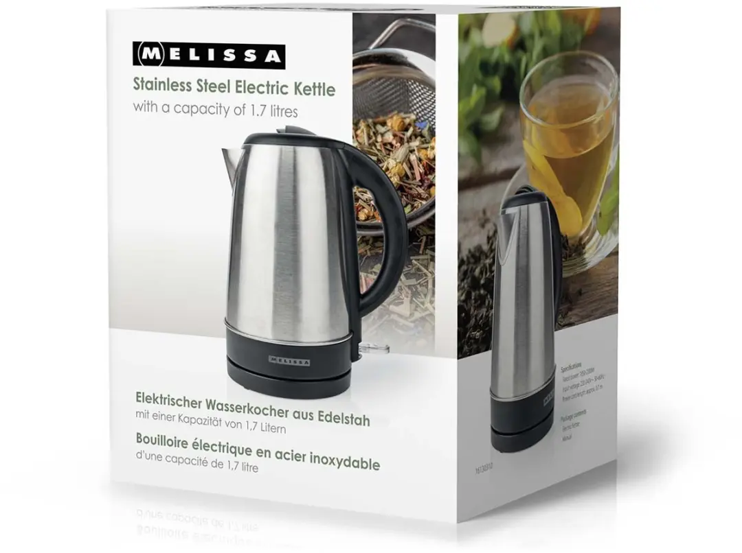 Melissa Waterkoker 16130310 1,7L - 2200W - Zwart-Zilver
