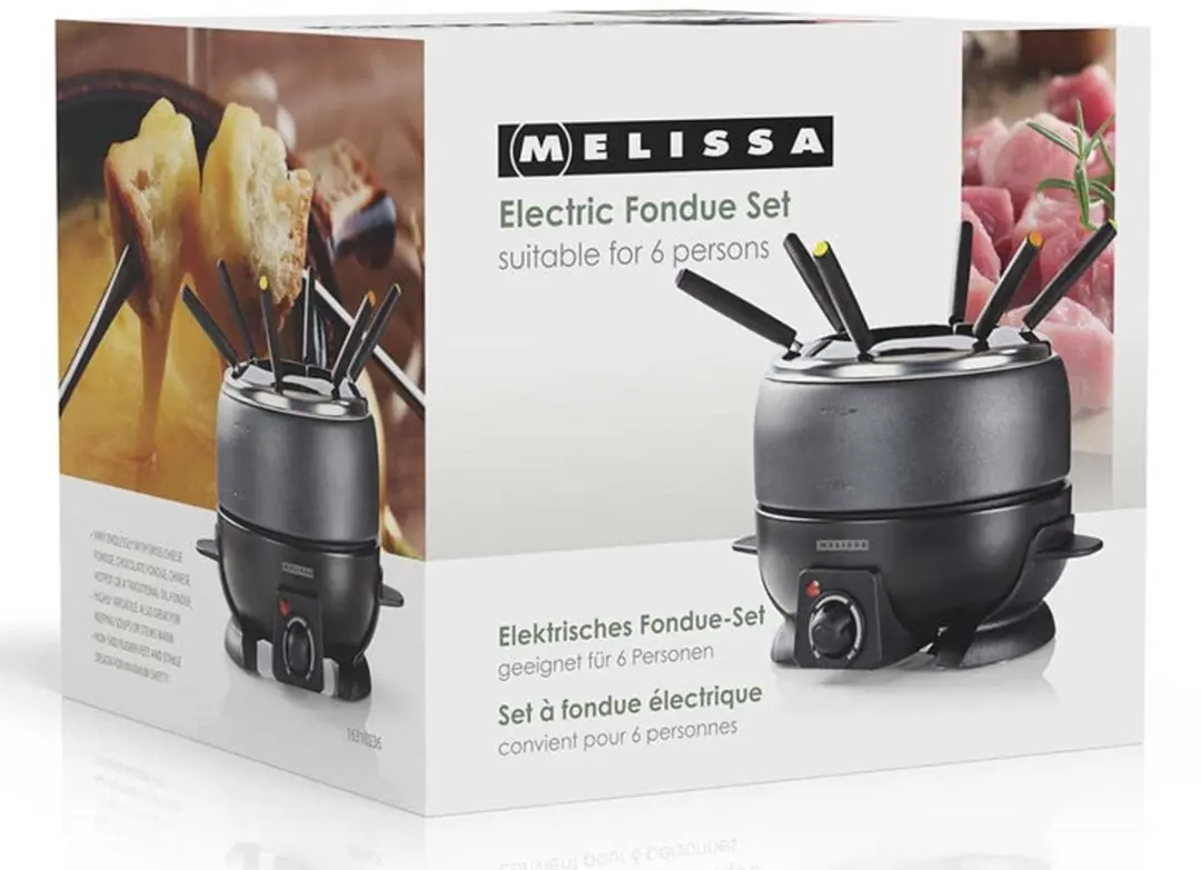 Melissa Elektrische Fondueset 800W 2.3L - 6 Personen - Zwart