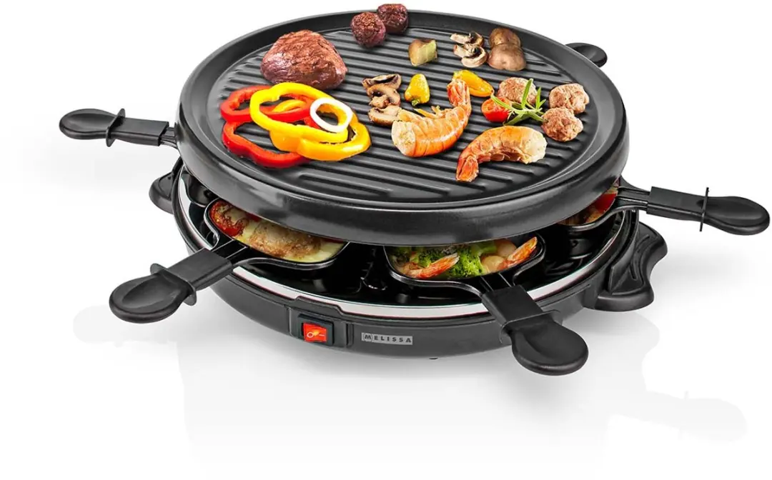 Melissa Raclette 16300032 - 6 Personen 800W - Zwart