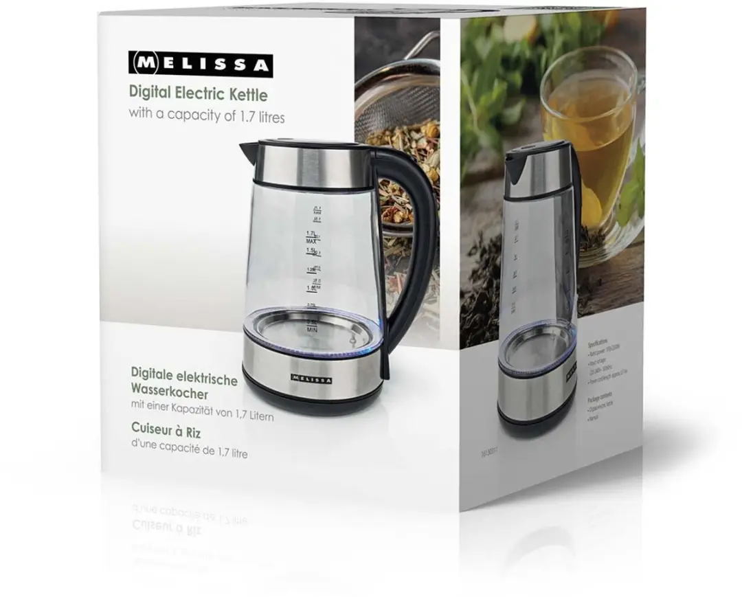 Melissa 16130311 Elektrische Waterkoker 1,7L - Glas - 2200W