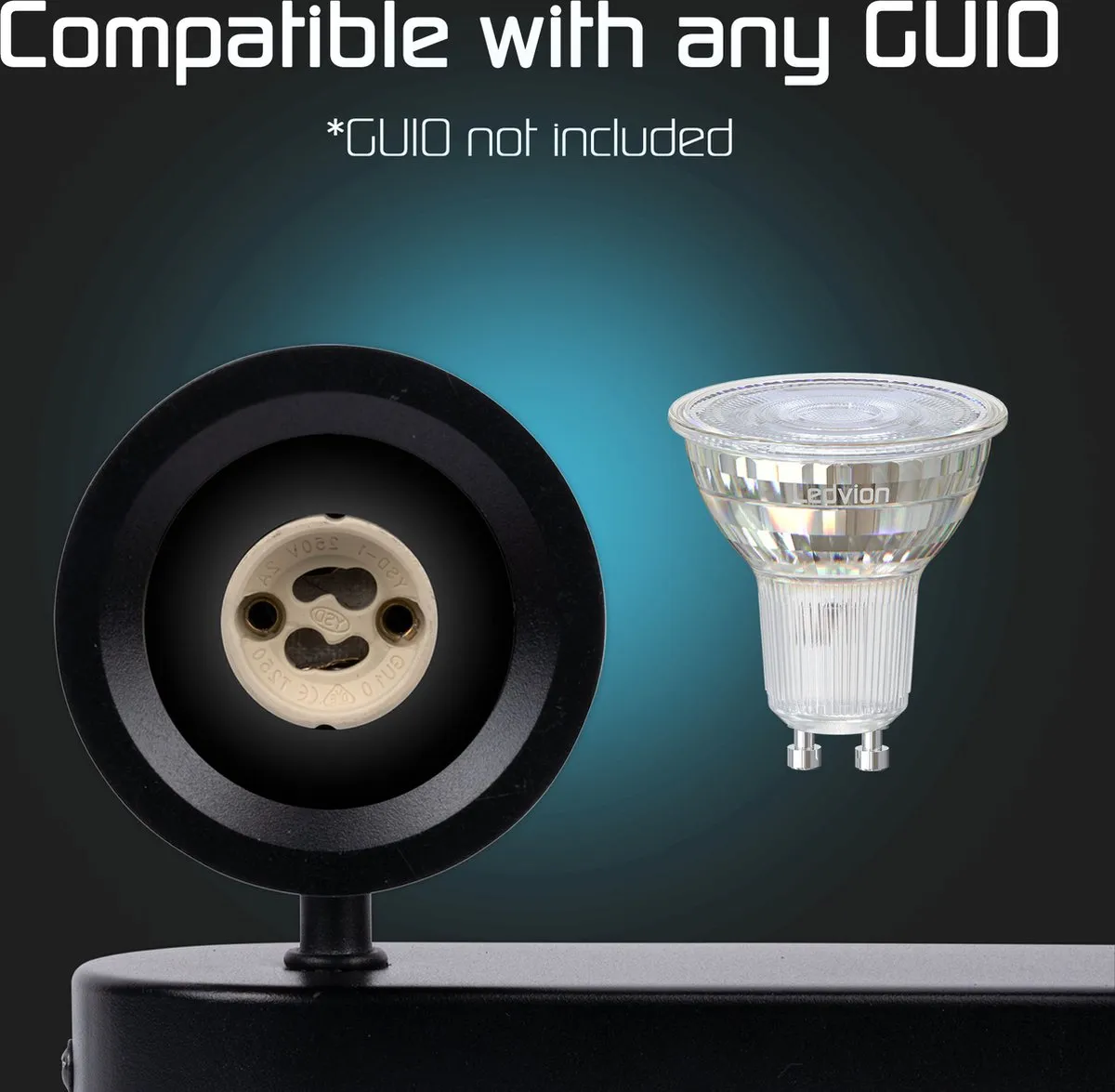 LEDVION LED Plafondspot 3-lichts Zwart - GU10