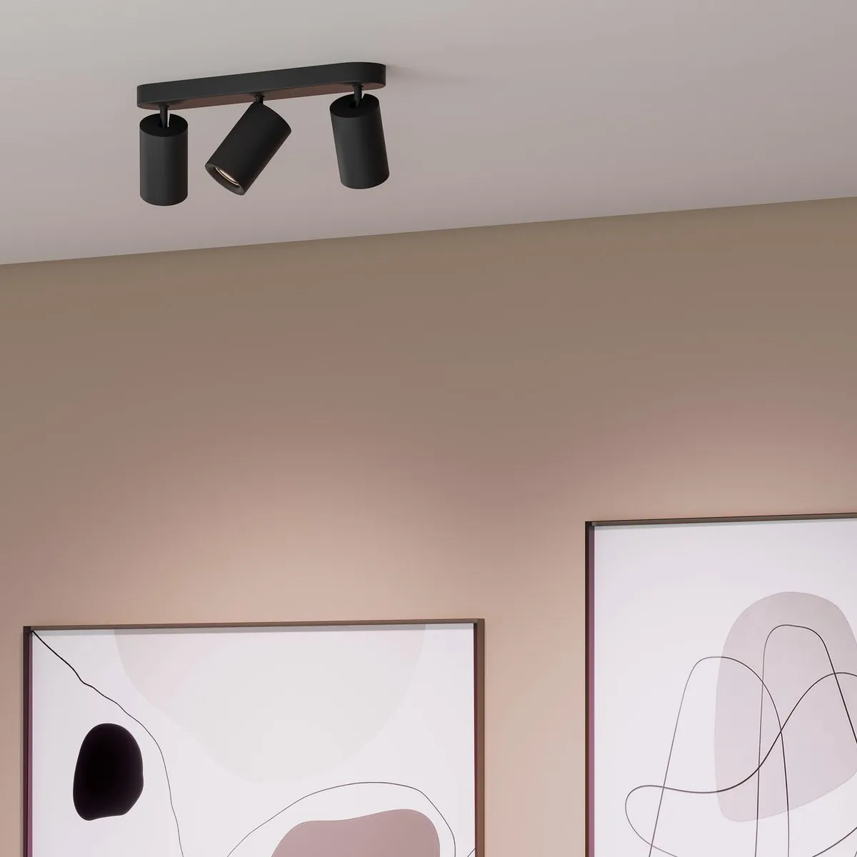 LEDVION LED Plafondspot 3-lichts Zwart - GU10 - afbeelding 6 van 6