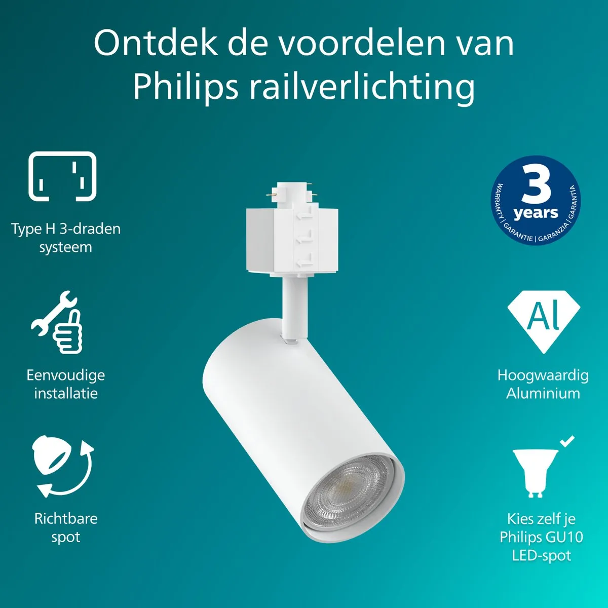 Philips LED EasyLink Zilo Spot GU10 - 5W Wit
