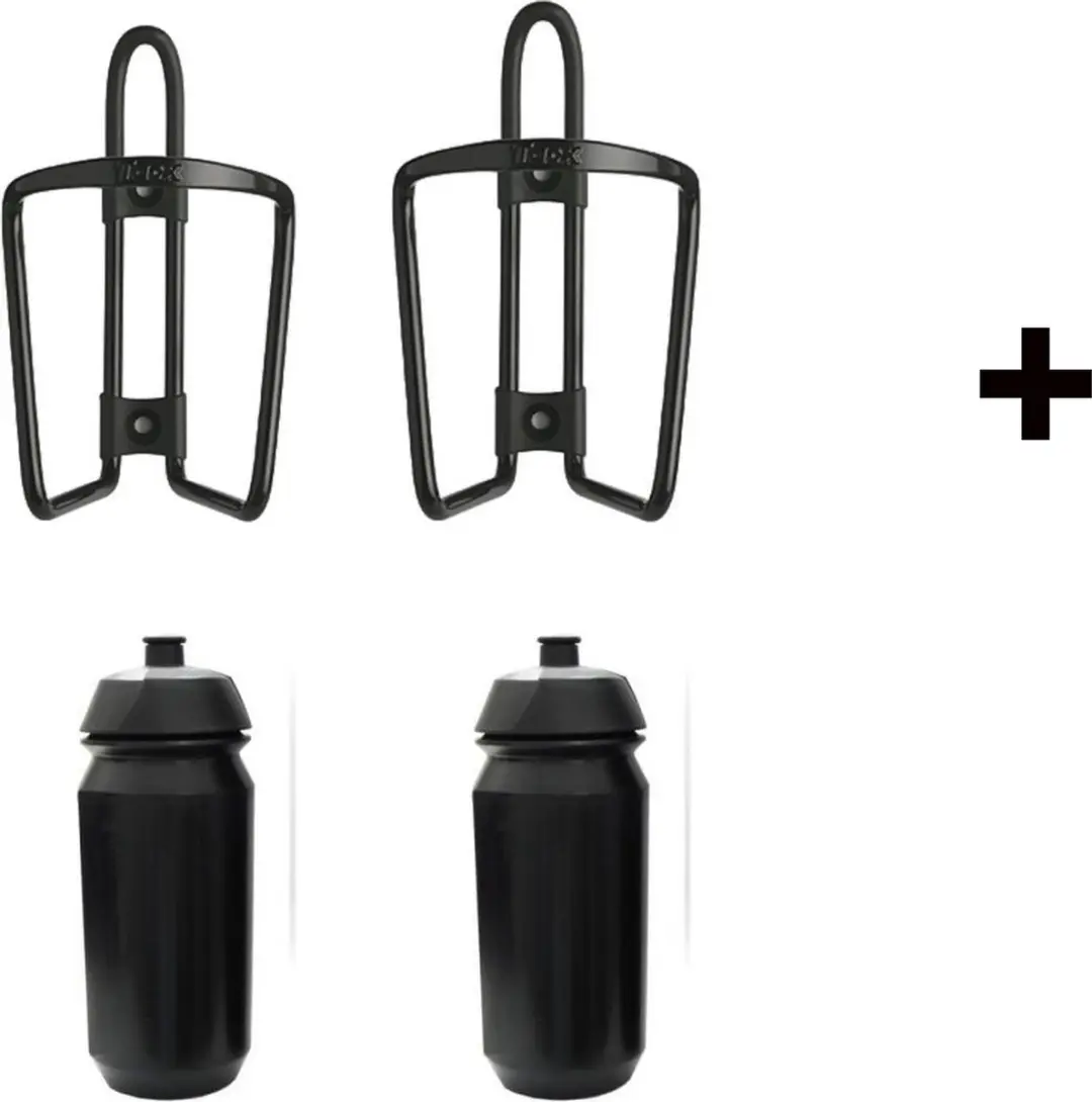 Tacx Shiva 500ml bidons + houders startpakket zwart