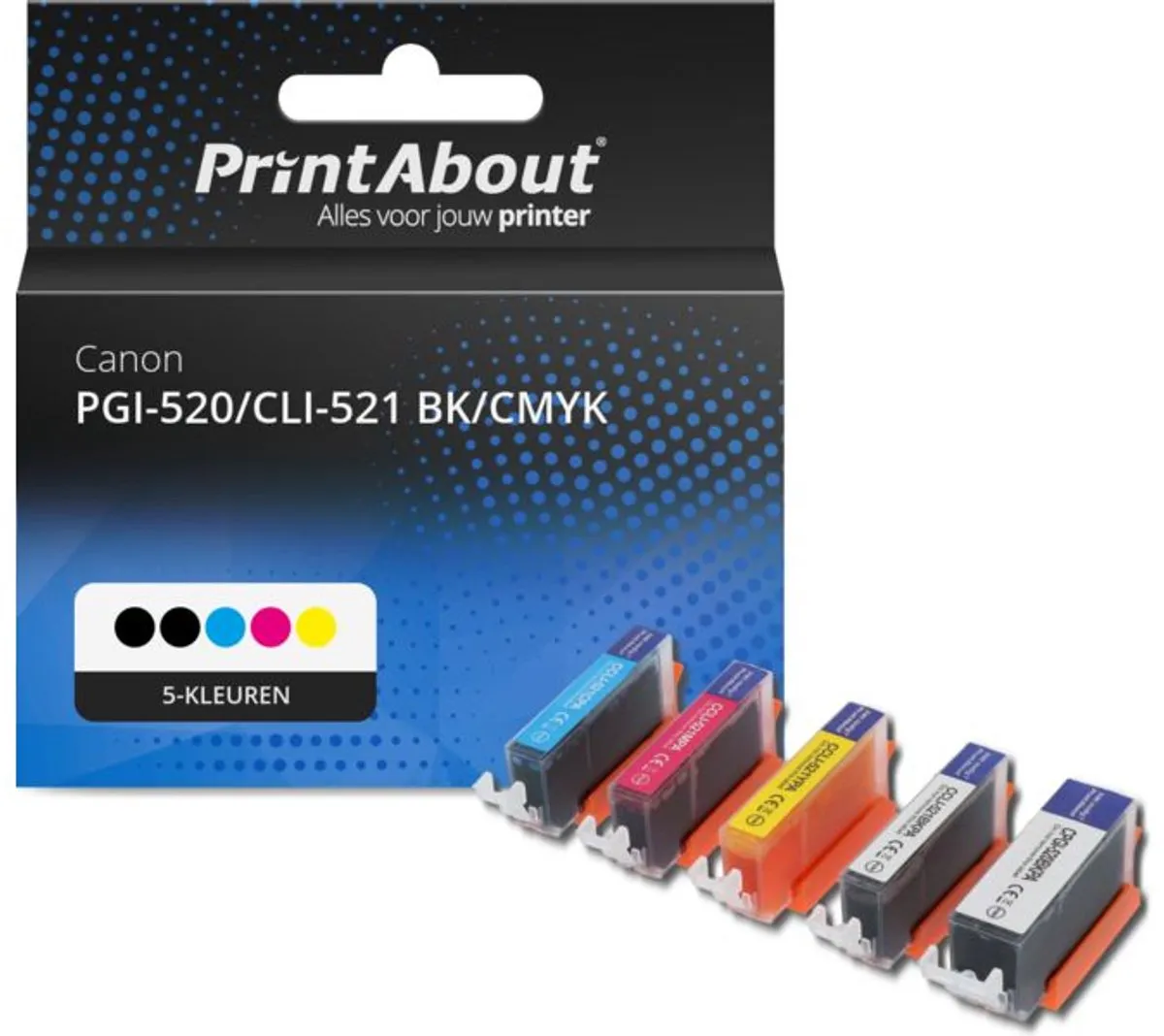 PrintAbout Inktcartridge PGI-520/CLI-521 BK/CMYK-PA2