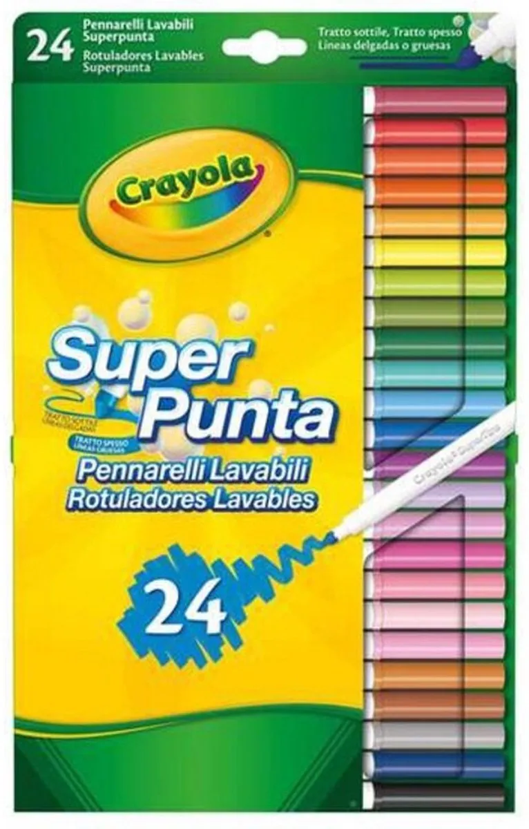 Crayola Supertips Viltstiften 24 Stuks - Veelkleurig