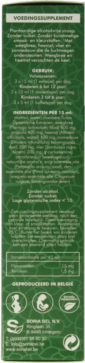 Soria Natural Pectolis Siroop 200ml