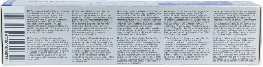 Ecodenta Tandpasta Caries 100ml - Xylitol/Koriander/Limoen