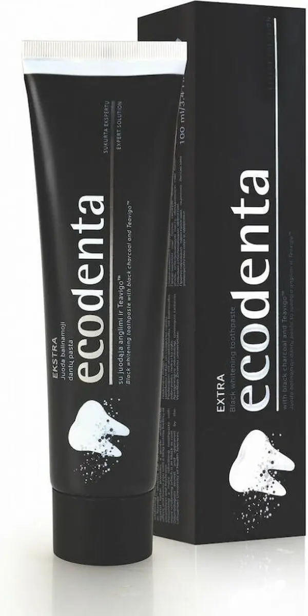 Ecodenta Tandpasta Extra Whitening Black Houtskool 100ml