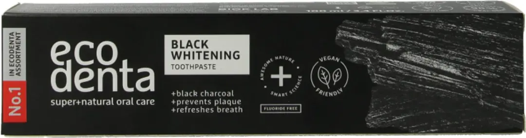 Ecodenta Tandpasta Extra Whitening Black Houtskool 100ml