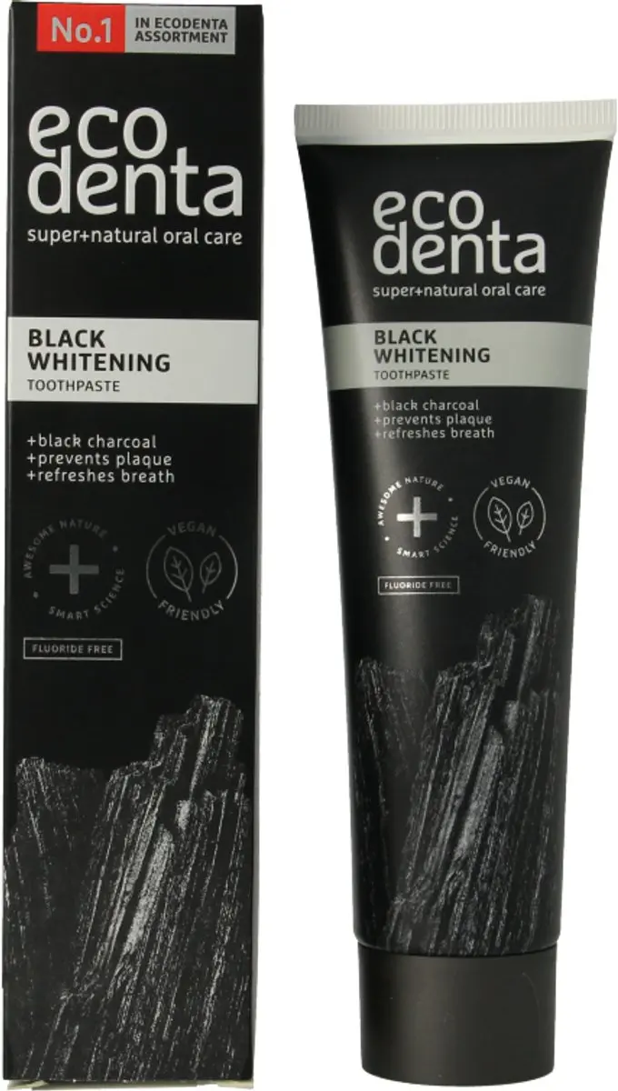 Ecodenta Tandpasta Extra Whitening Black Houtskool 100ml
