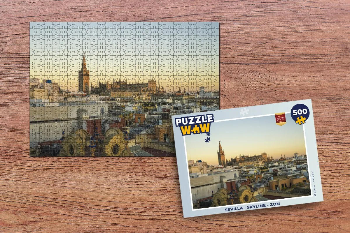 PuzzleWow Sevilla Skyline Legpuzzel 500 Stuks - Multicolor