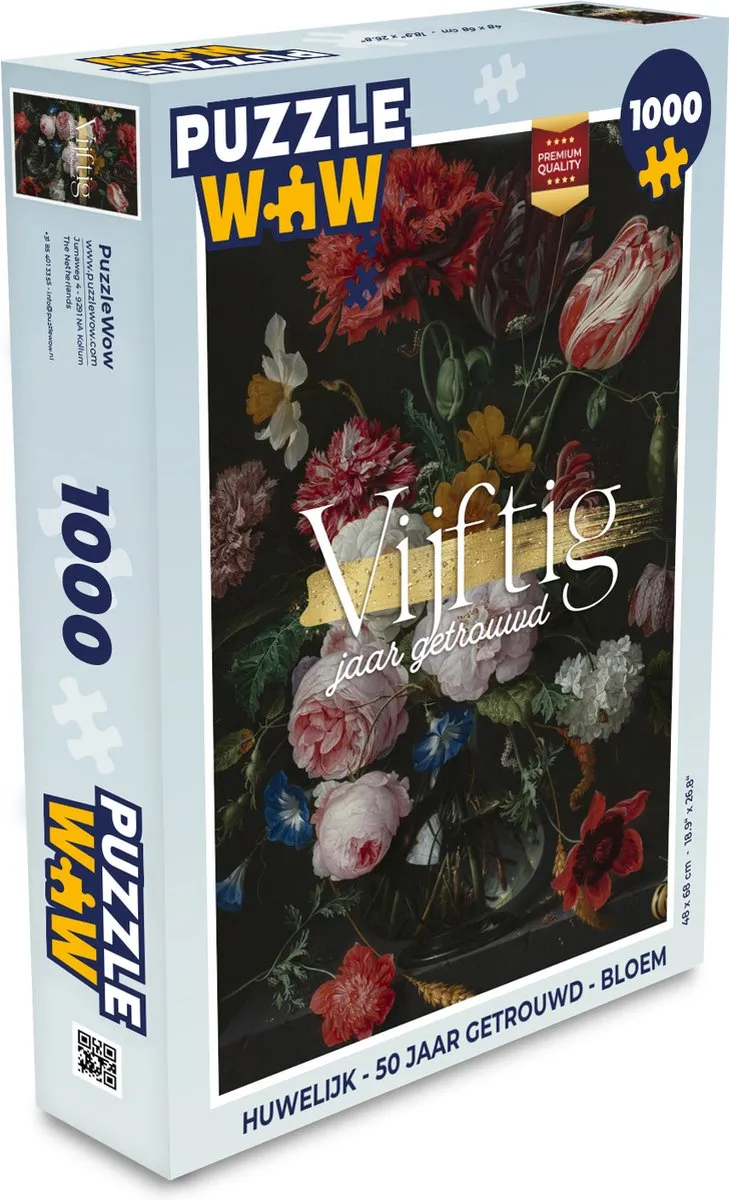 PuzzleWow Spreuken Jubileum Legpuzzel 1000 Stuks - Multicolor